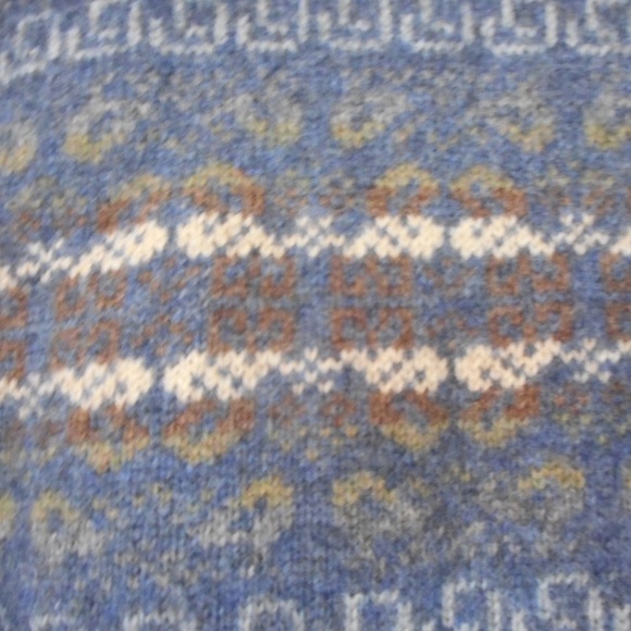 Size M 100% wool Blue grey brown Sweater Cardigan - Picture 5 of 7